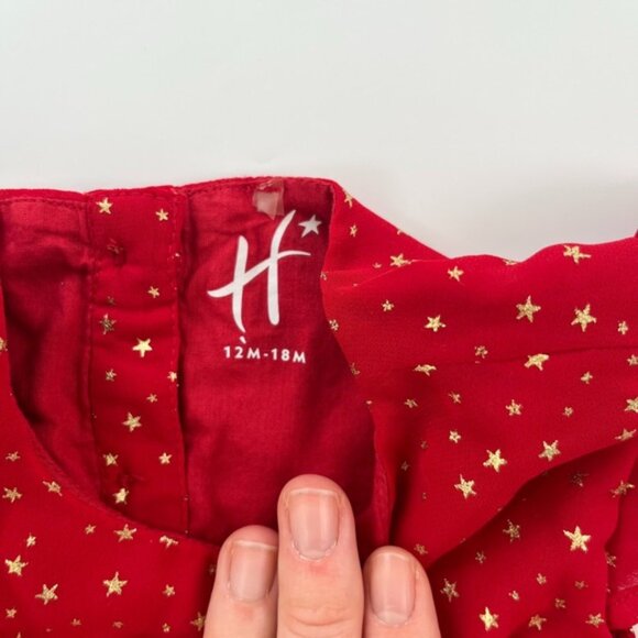 H Red Kids Dress with Star Pattern - Picture 5 of 5